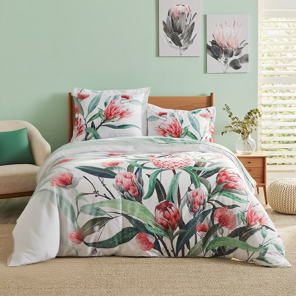 Conjunto de funda nórdica con estampado botánico floral de Mónica