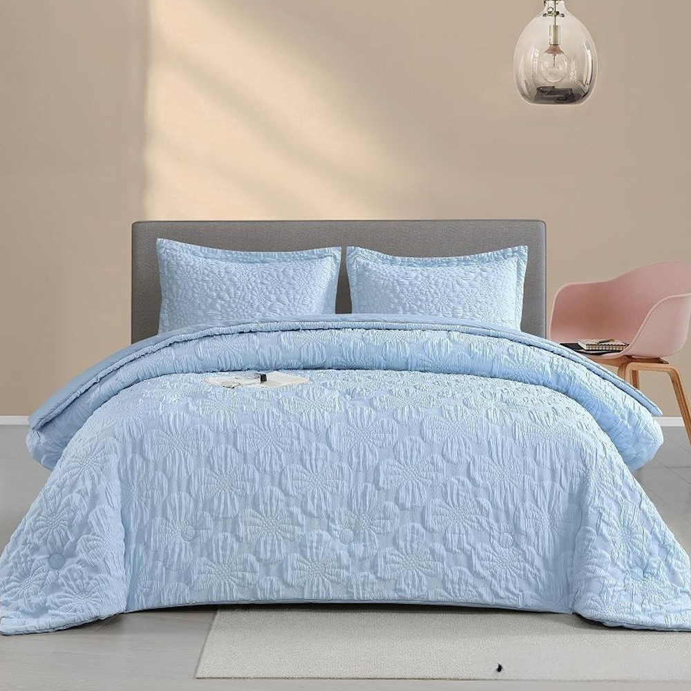 Conjunto de funda de edredón con estampado floral texturizado de bayas Juego de ropa de cama