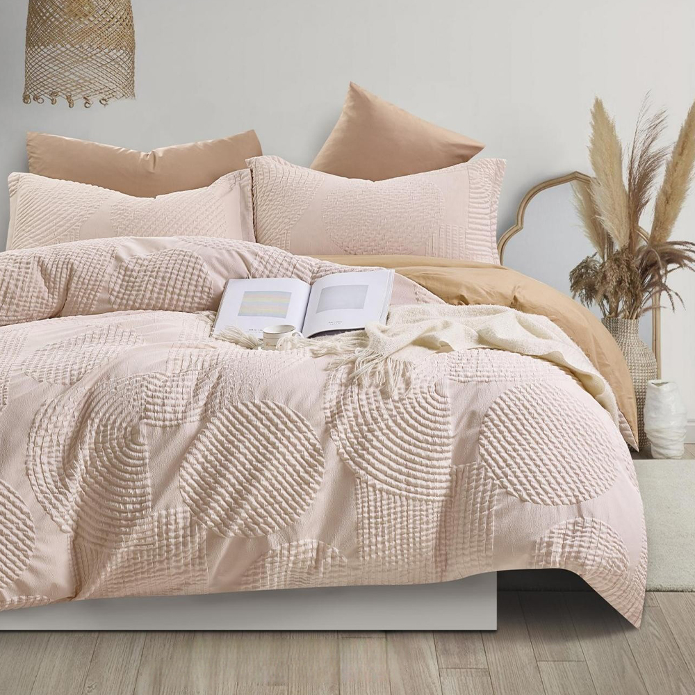 Juego de fundas de edredón con relieve geométrico texturizado Halston Juego de ropa de cama