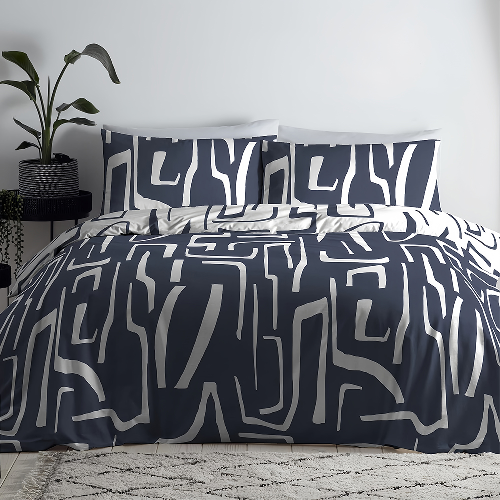 Juego de fundas de edredón con estampado geométrico Adria Juego de ropa de cama