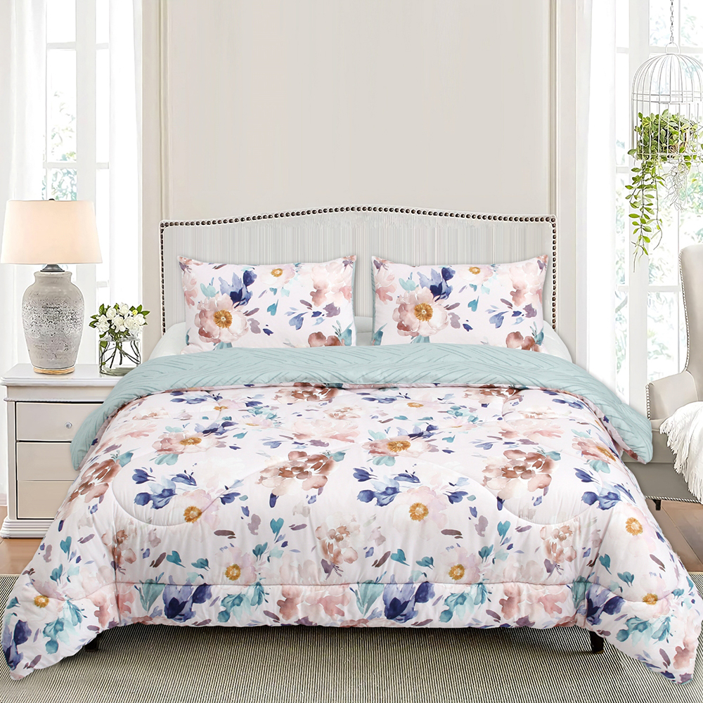Conjunto de edredón reversible con estampado floral Greta