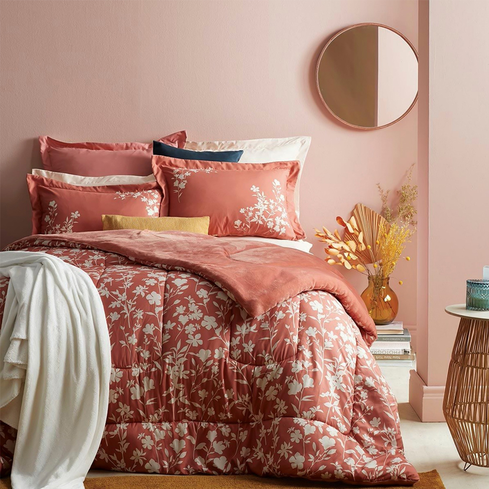 Conjunto de edredón floral de invierno con estampado botánico de las Islas Caimán