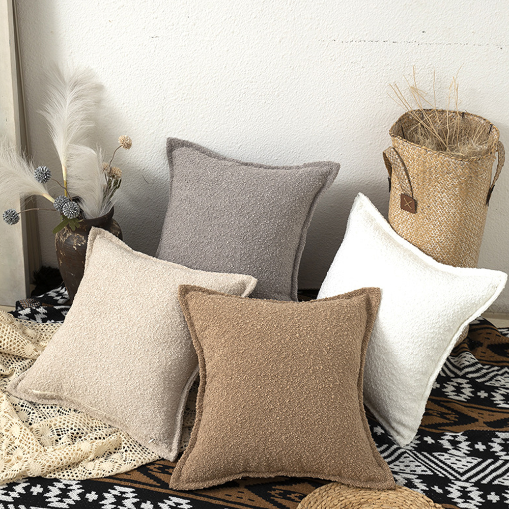 Almohada decorativa con cojín bouclé sherpa