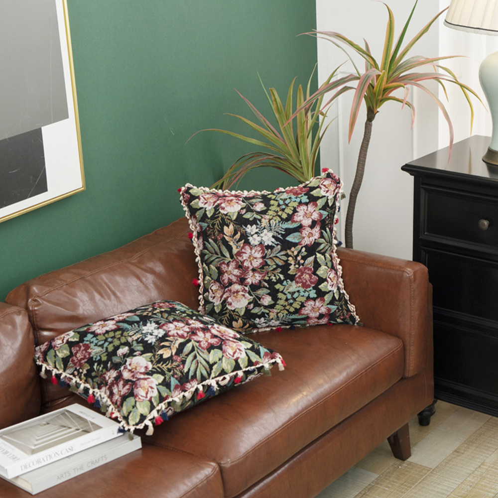 Almohada decorativa de cojín de estilo étnico marroquí marroquí con flecos