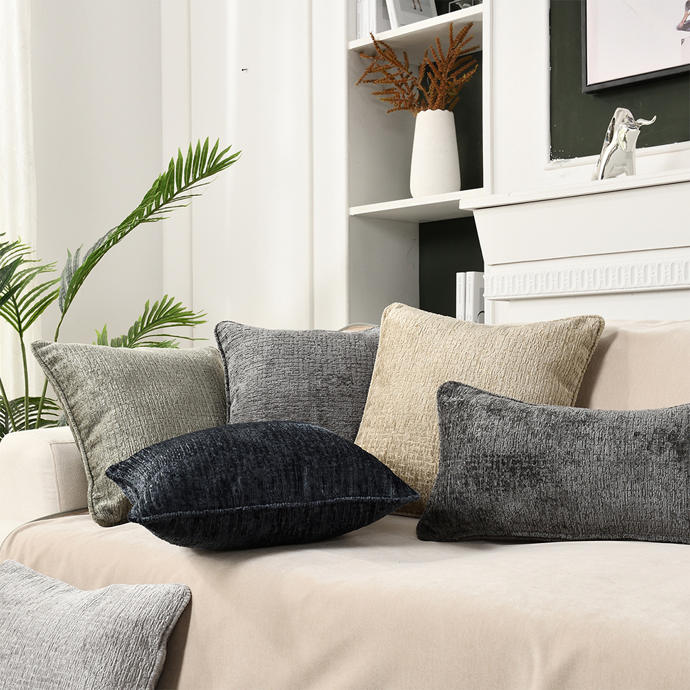 Almohada decorativa con cojín texturizado de chenilla de lujo
