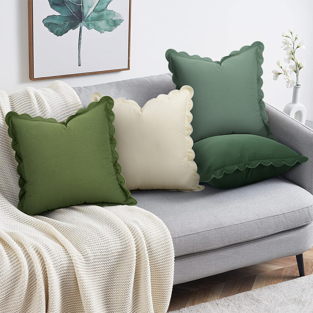 Almohada decorativa con cojín festoneado