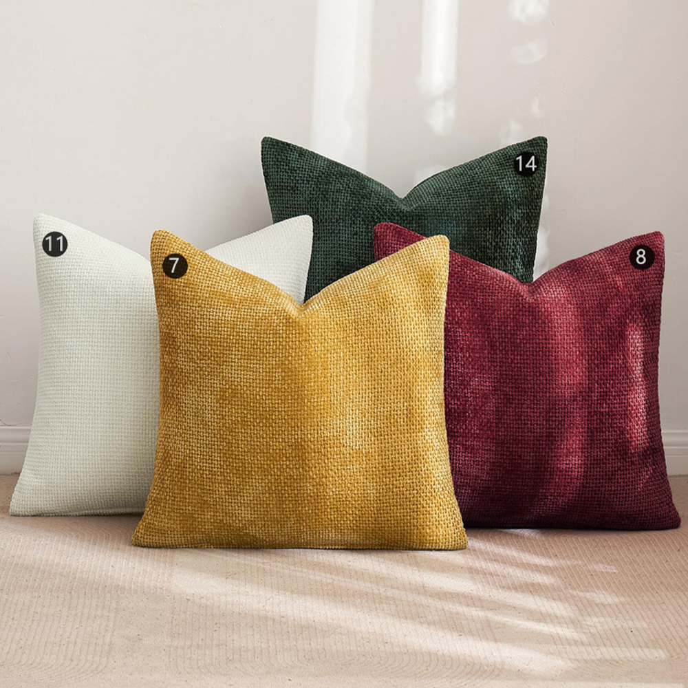 Almohada decorativa con cojín de chenilla texturizada